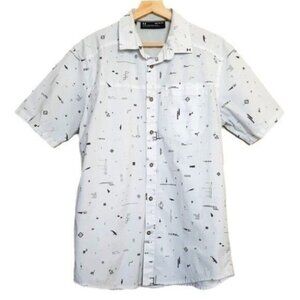 UNDER ARMOUR UA Legacy SS Button Down Shirt Top Mens Sz M
